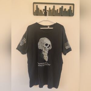 American Apparel Black T-Shirt with Skull Graphic